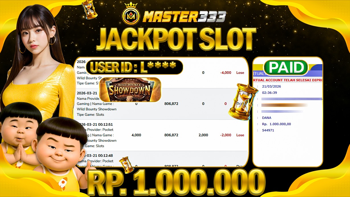 JACKPOT Rp 1.000.000 JUTA DIMASTER333 LANGSUNG DI BAYAR LUNAS